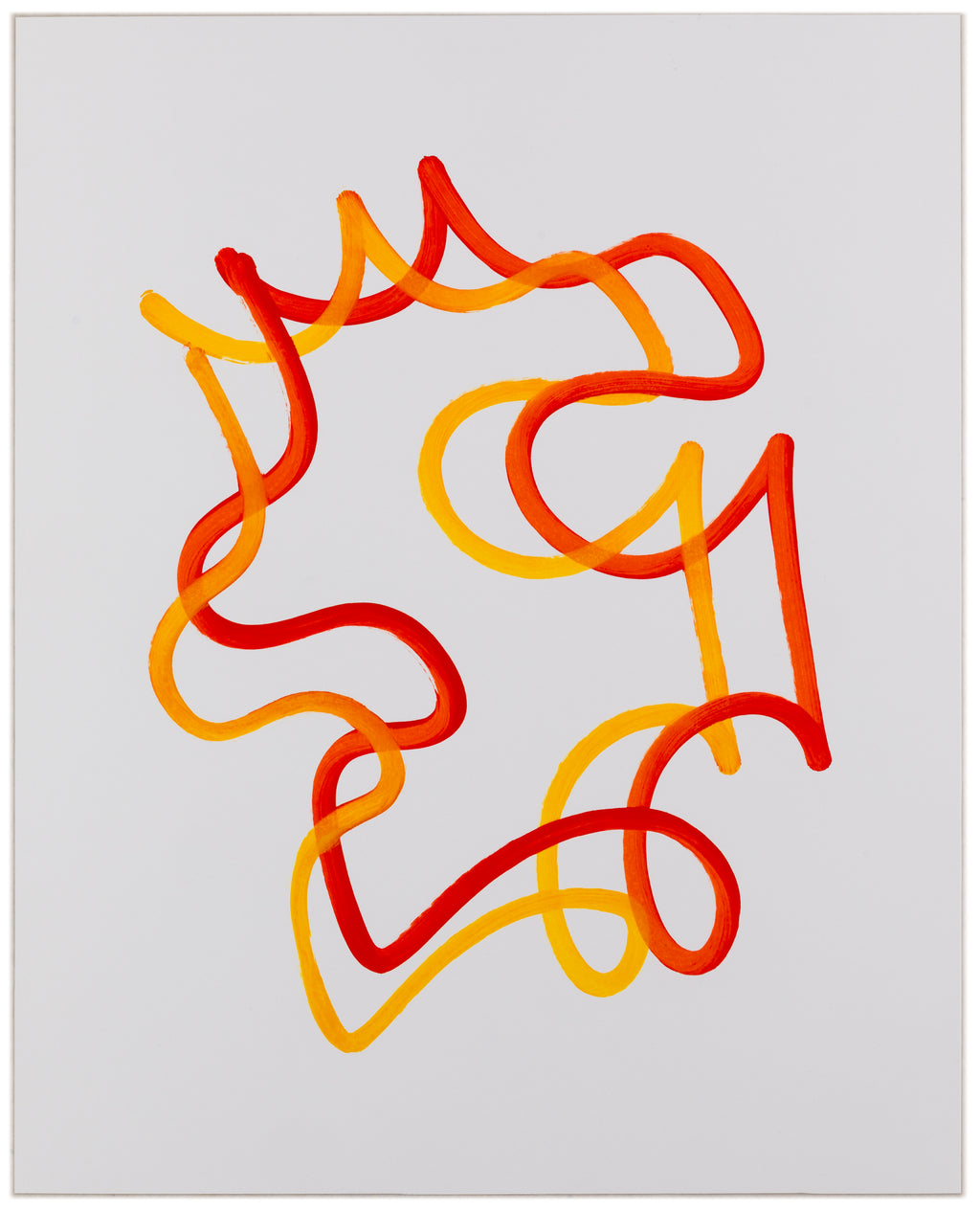 Drawing by Chad Kouri titled "Jazz Movement Study Double (Yellow & Red)" - 2.