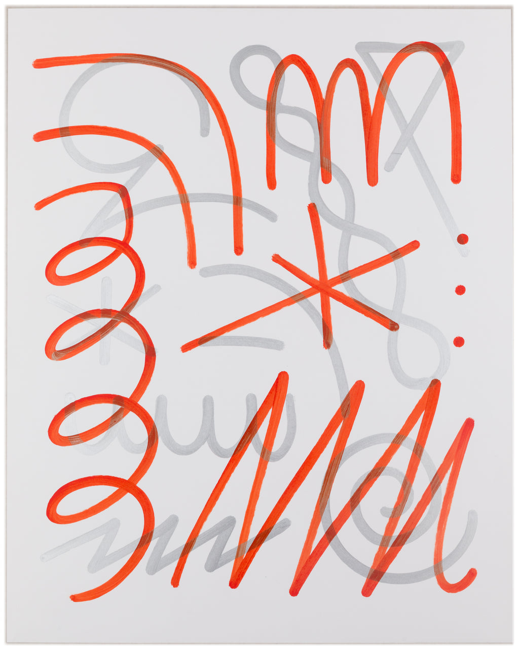 Drawing by Chad Kouri titled "Jazz Movement Study (Red & Silver)" - 2.