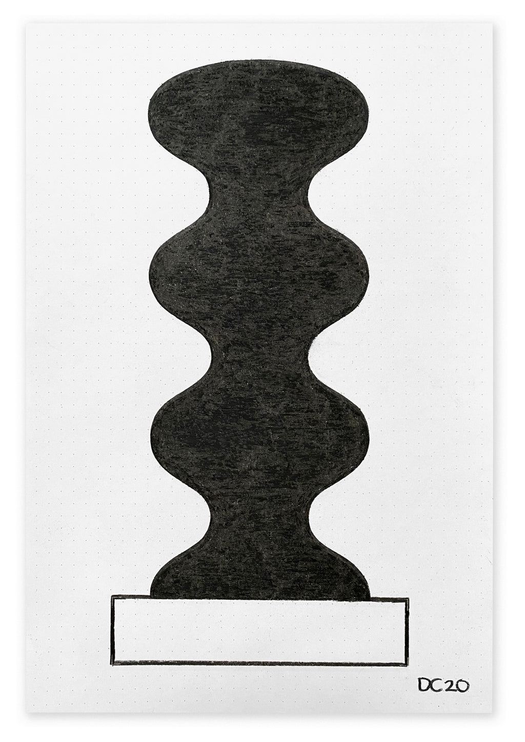 Drawing by Dan Covert titled "Cutting (Maquette Sketch)" - 2.