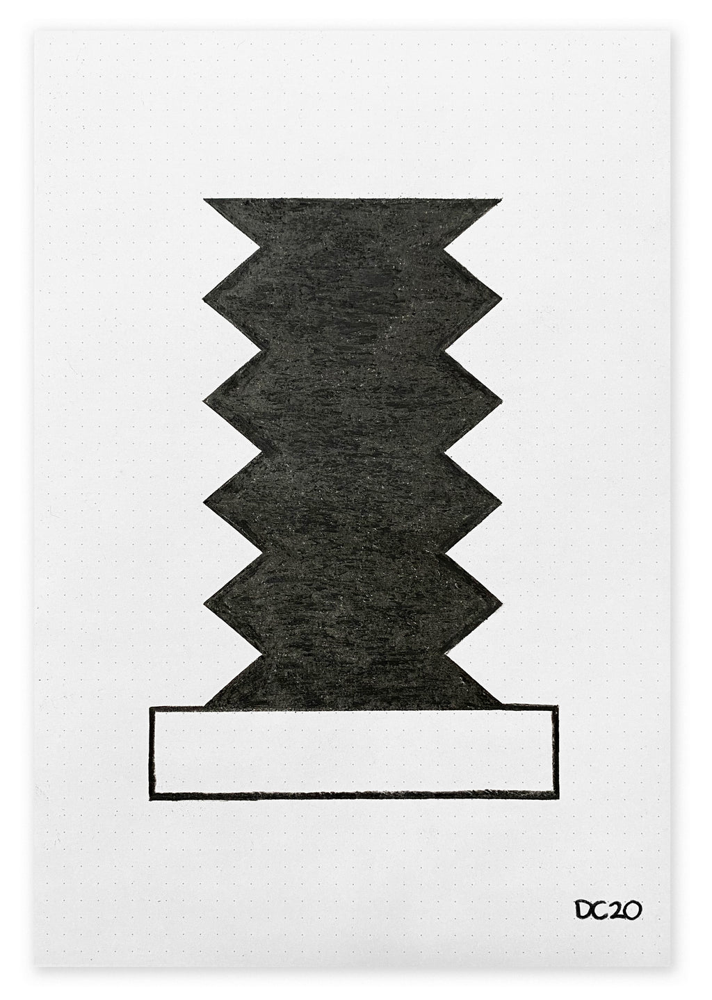 Drawing by Dan Covert titled "Precedent (Maquette Sketch)" - 2.