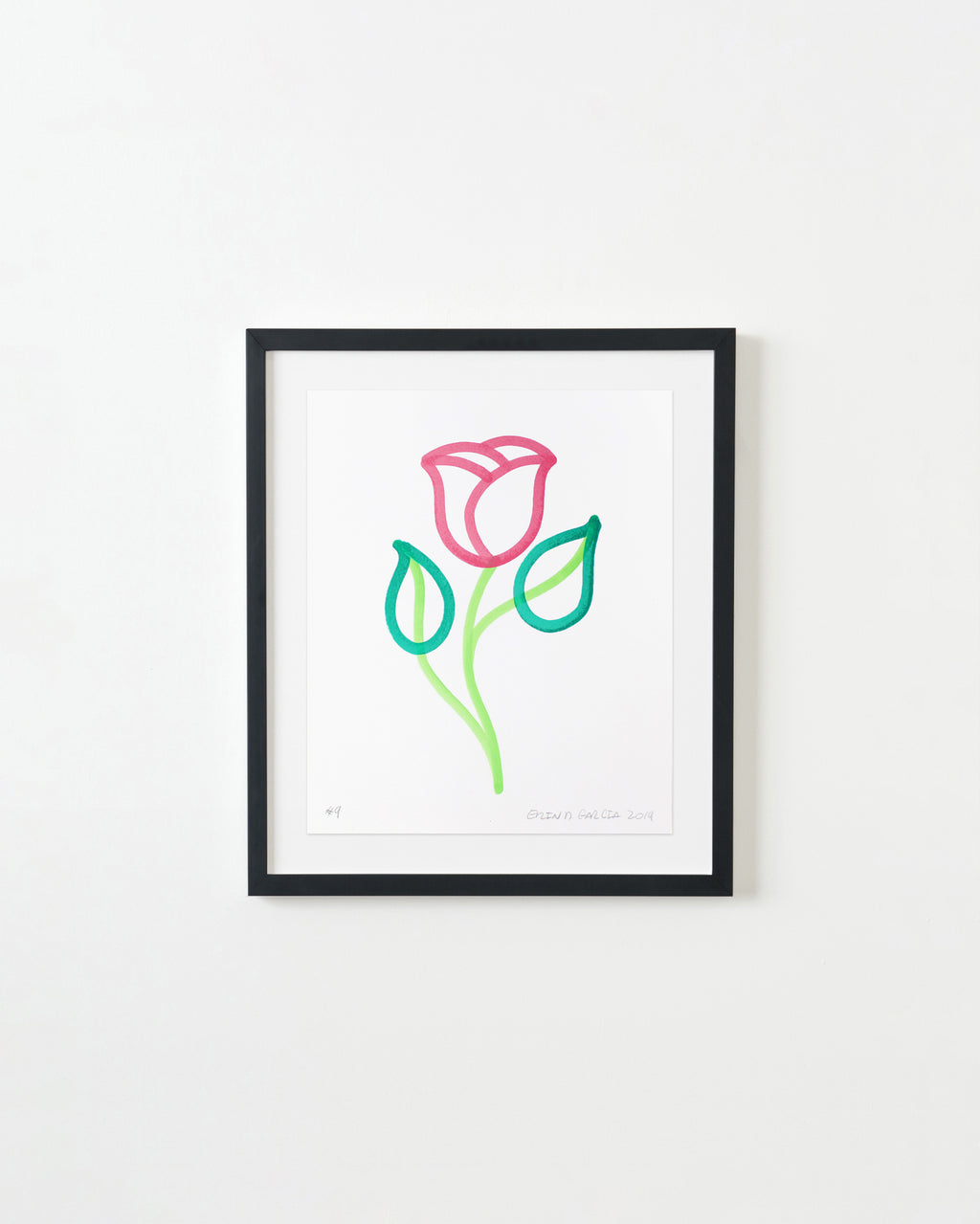 Drawing by Erin D. Garcia titled "Flower #9" - 3.