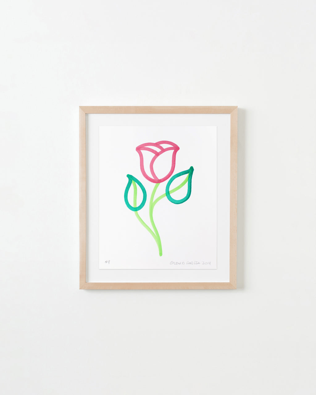 Drawing by Erin D. Garcia titled "Flower #9" - 4.