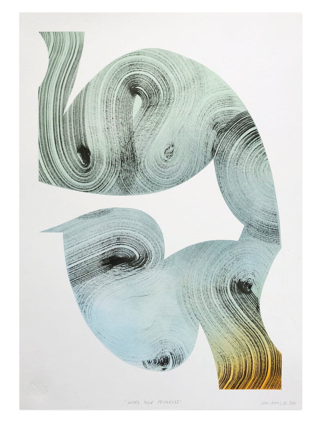 Drawing by William Luz titled "Work Your Progress" - 2.