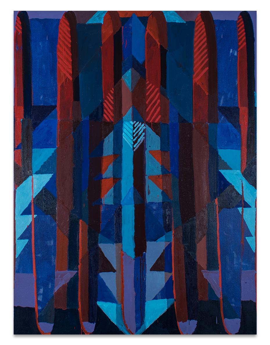 Painting by Aschely Vaughan Cone titled "Diamond Stripes Escalator" - 2.