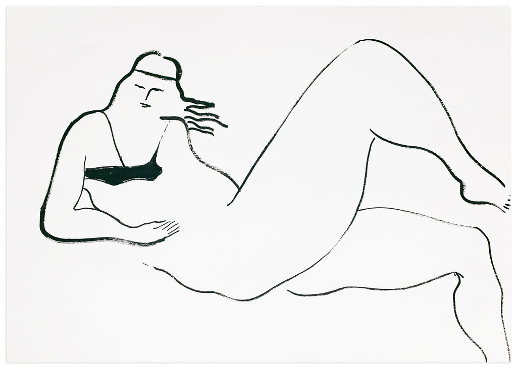 Drawing by Ba Ousmane titled "Fille de l'ete" - 2.