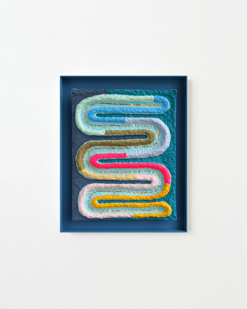 Painting by Adam Frezza & Terri Chiao (CHIAOZZA) titled "Winding Golden Path" - 1.