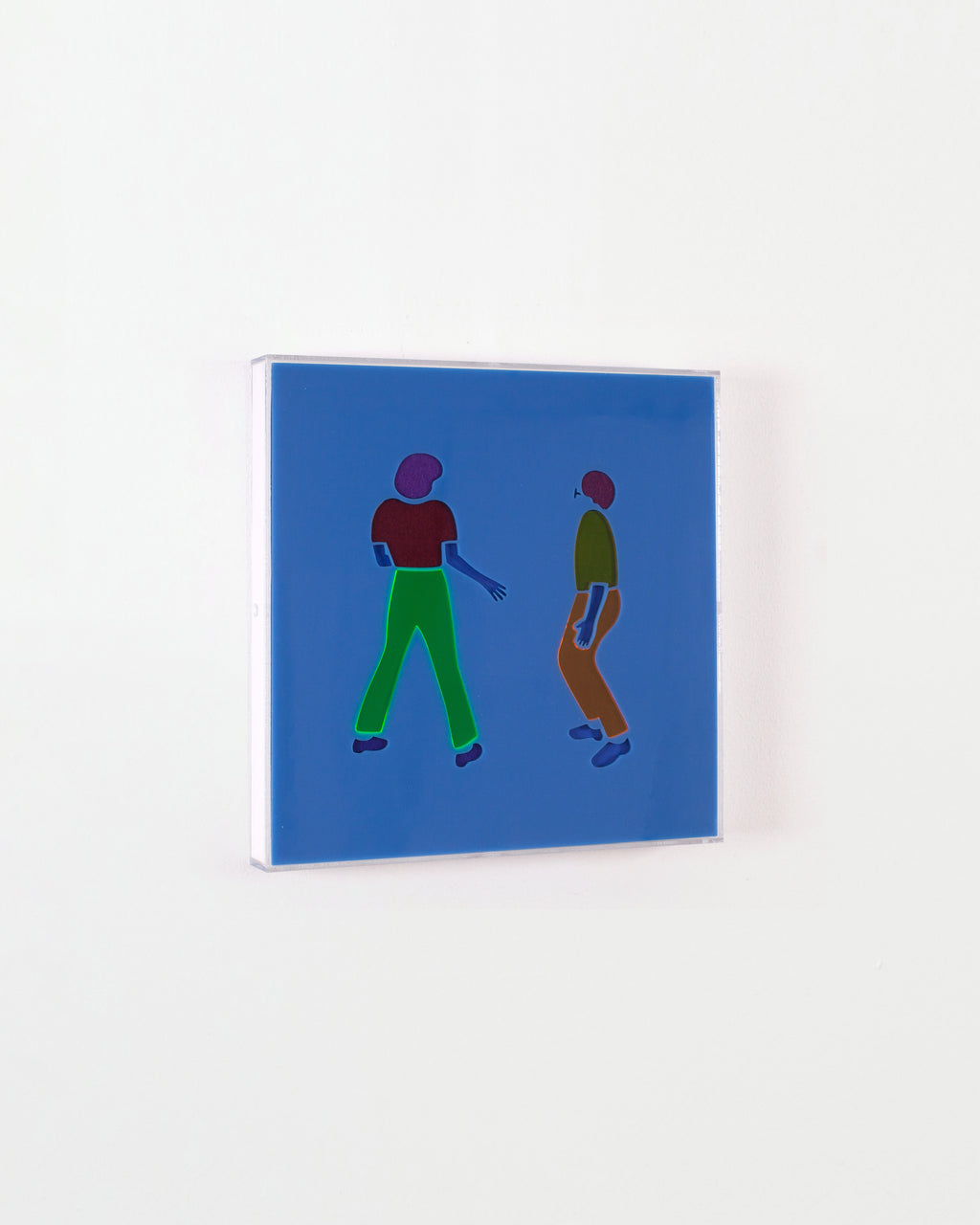 Mixed Media by Dana Bell titled "Awkward Dance (blue, orange and green)" - 3.