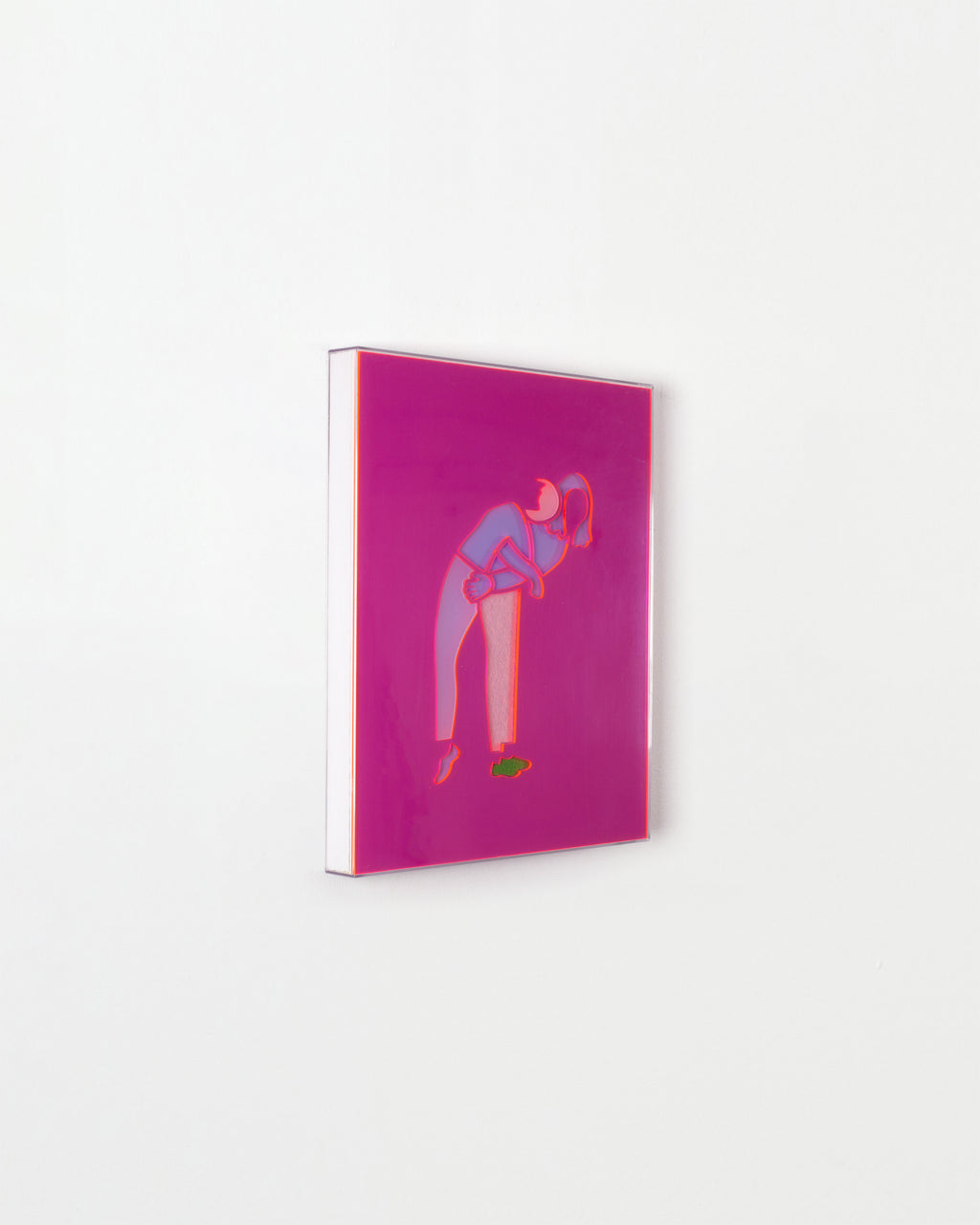 Mixed Media by Dana Bell titled "Backbend to the Right (pink, blue and green)" - 3.