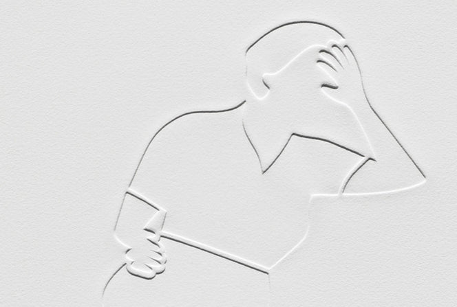 Print by Dana Bell titled "Cross Legged, Hand on Head" - 2.