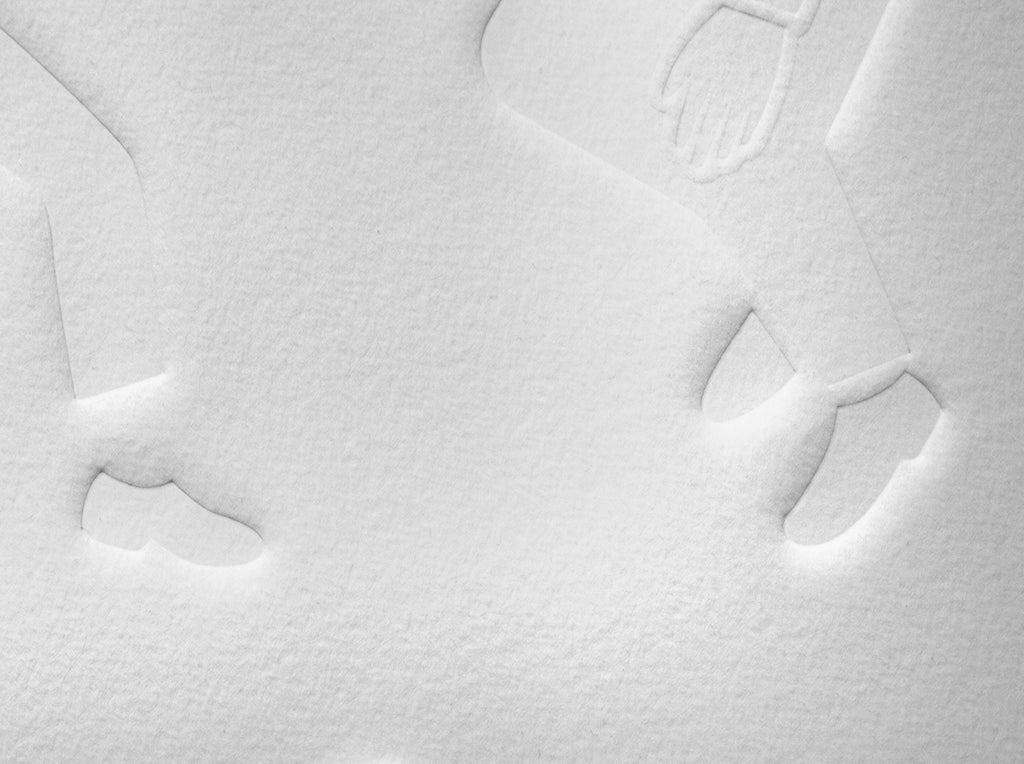 Print by Dana Bell titled "Dancing With Arms raised (White)" - 5.