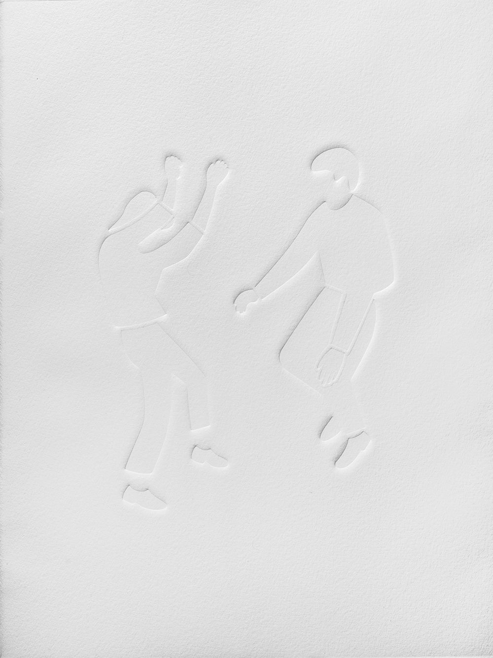 Print by Dana Bell titled "Dancing With Arms raised (White)" - 2.