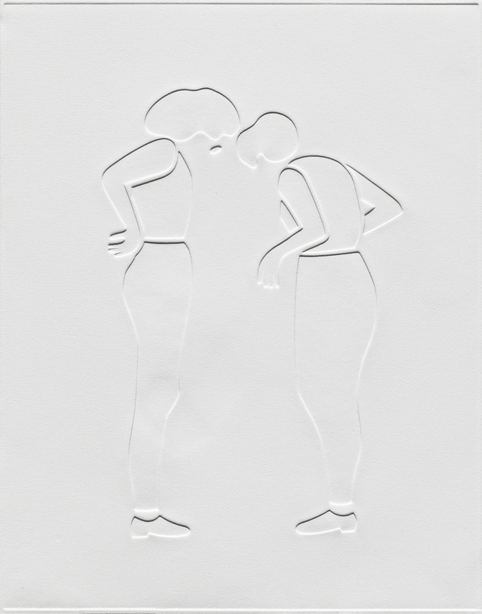 Print by Dana Bell titled "Heads Together Look Down" - 2.