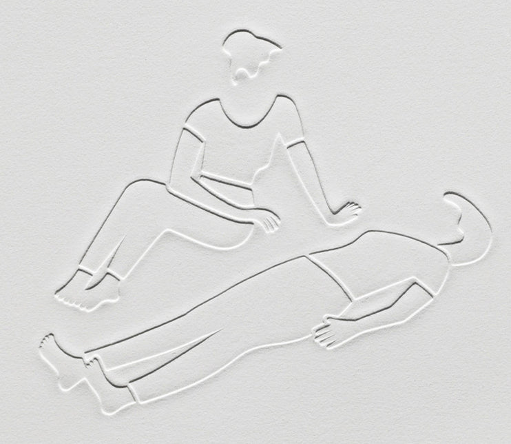 Print by Dana Bell titled "Sitting and Lying Down Face Towards" - 2.