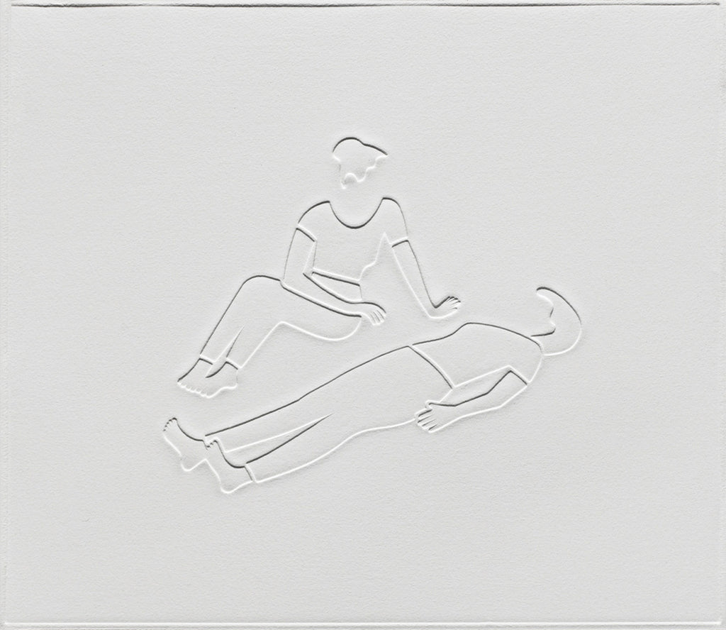 Print by Dana Bell titled "Sitting and Lying Down Face Towards" - 3.