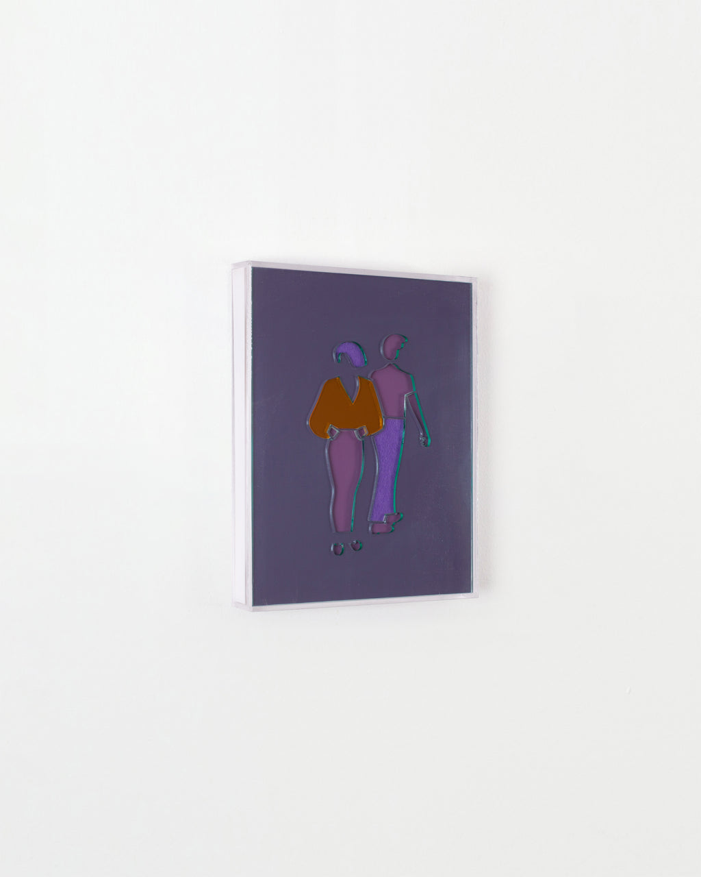 Mixed Media by Dana Bell titled "Standing and Walking Apart (purple and orange)" - 3.