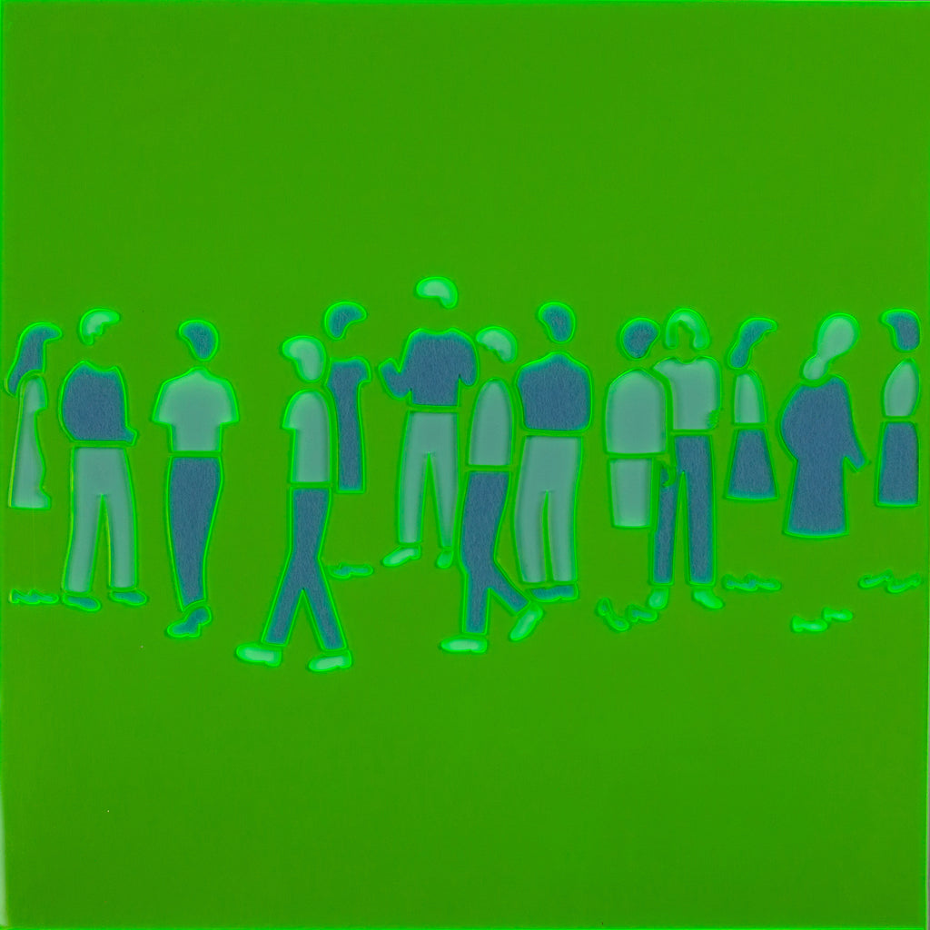 Mixed Media by Dana Bell titled "Thirteen Walk (green and blue)" - 2.