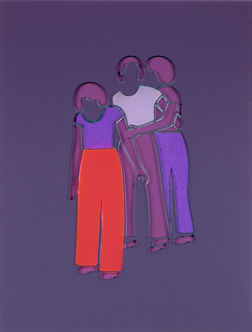 Mixed Media by Dana Bell titled "Three Entangle (purple and pink)" - 2.