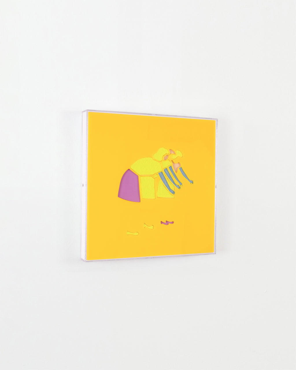 Mixed Media by Dana Bell titled "Three Women Reach (blue, pink and yellow)" - 3.