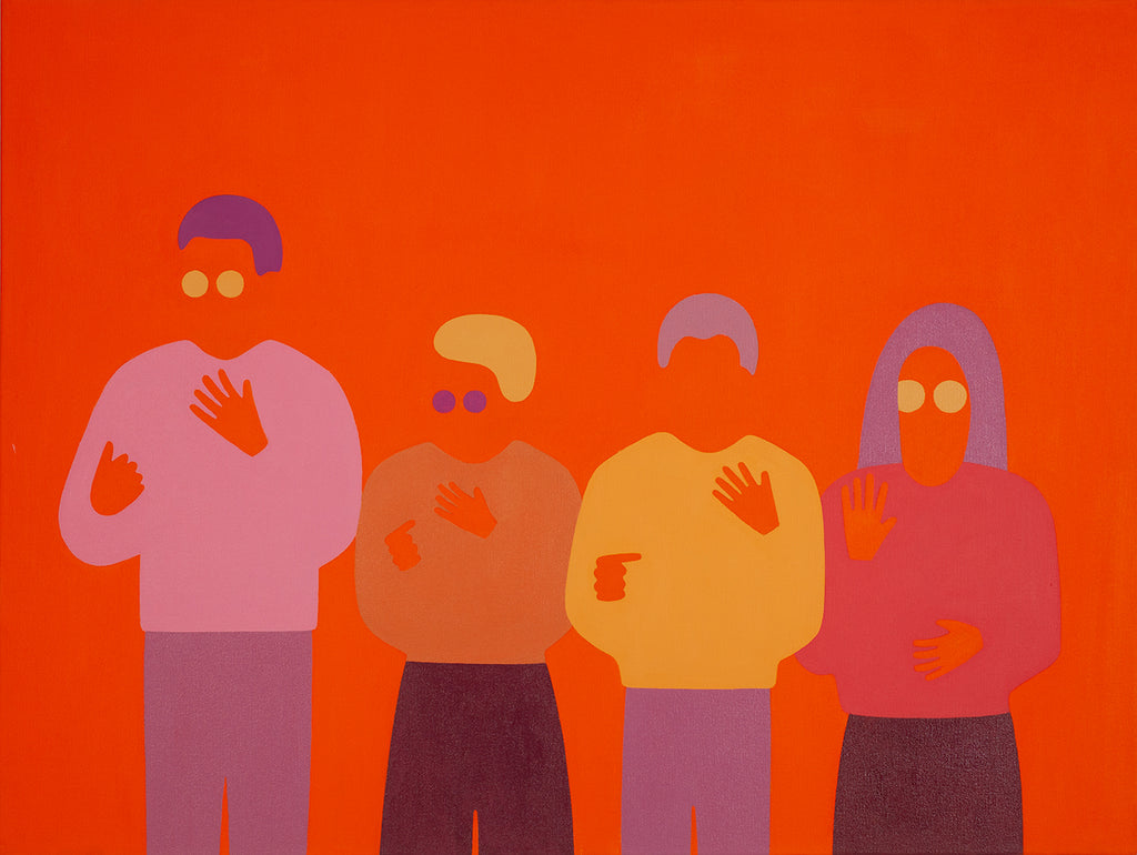 Painting by Dana Bell titled "Twenty Eight (Orange and Purple)" - 2.