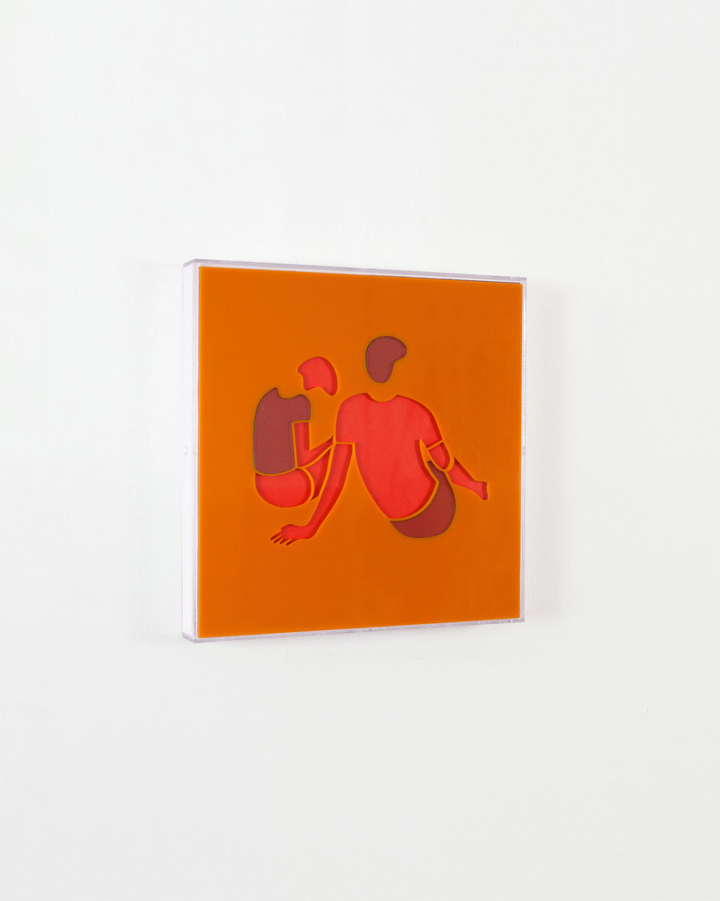 Mixed Media by Dana Bell titled "Two Face Away (orange and pink)" - 3.