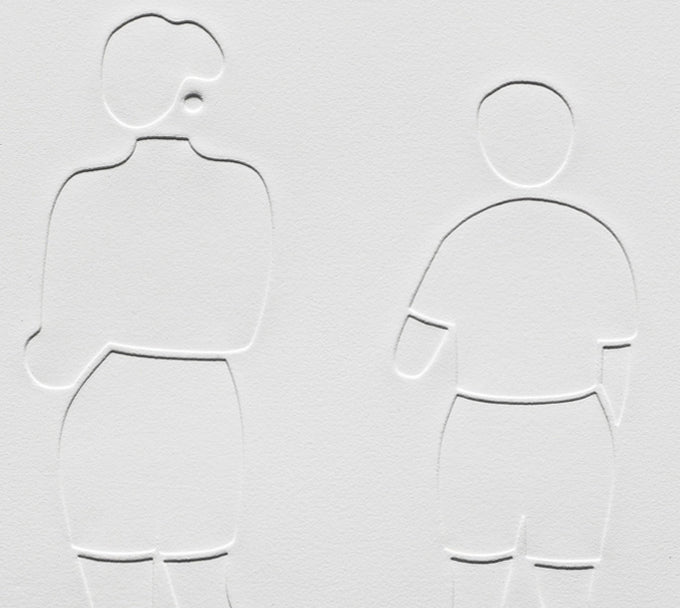 Print by Dana Bell titled "Two From Behind, One looks Toward the Other" - 5.