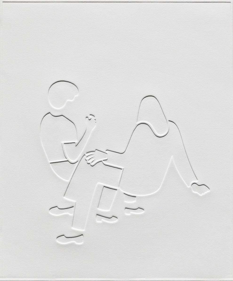 Print by Dana Bell titled "Two Seated Face Away" - 2.