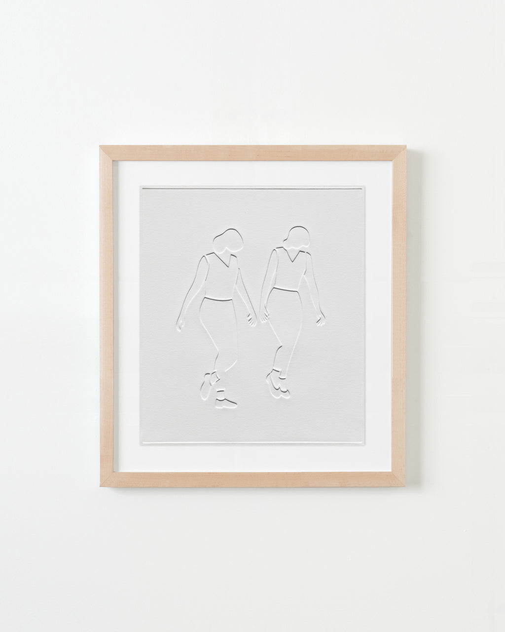 Print by Dana Bell titled "Two Walk to the Right, Looking Down" - 4.