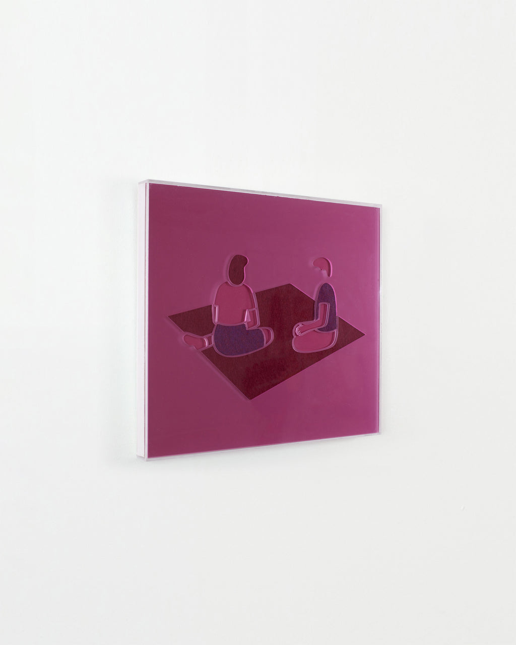 Mixed Media by Dana Bell titled "Two on Picnic Blanket (pink and purple)" - 3.
