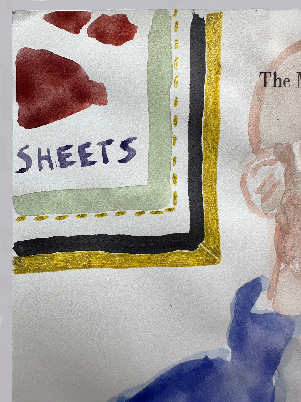 Painting by David Rhoads titled "Artist and His Cat" - 3.