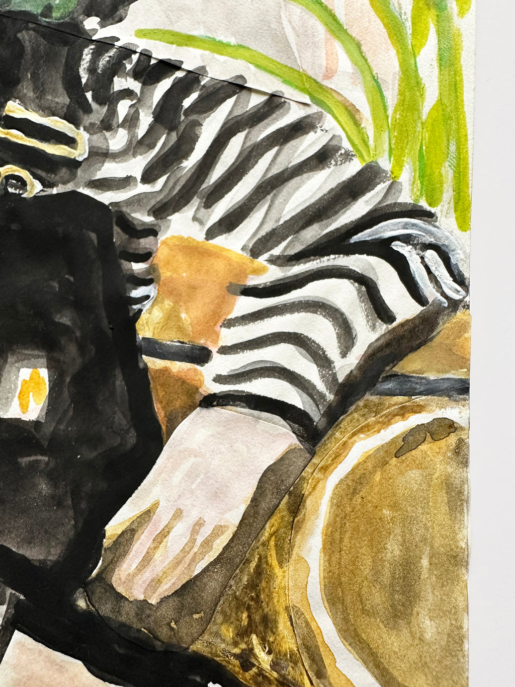 Painting by David Rhoads titled "Aubrey (Carhartts)" - 3.