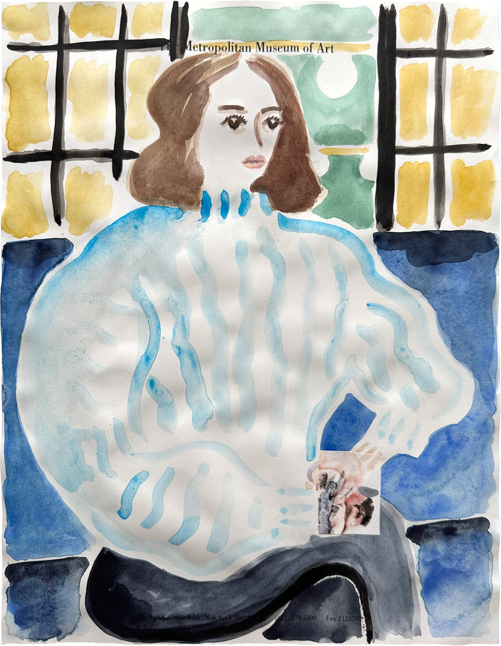 Painting by David Rhoads titled "Mallory at the Bar" - 2.