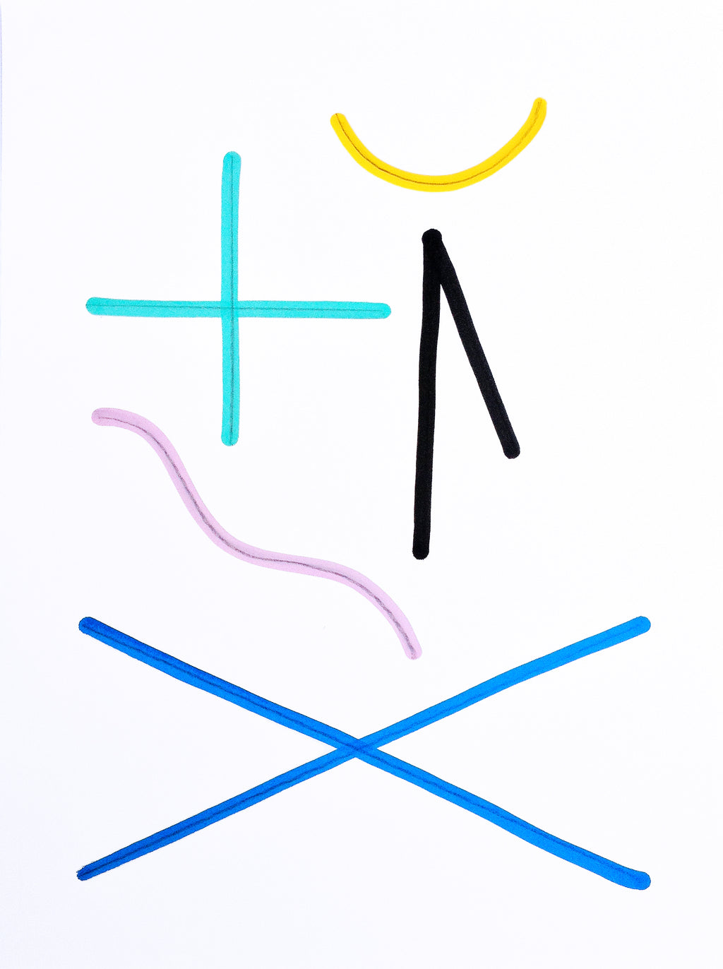 Drawing by Erin D. Garcia titled "5 Elements in 5 Colors, Yellow" - 2.