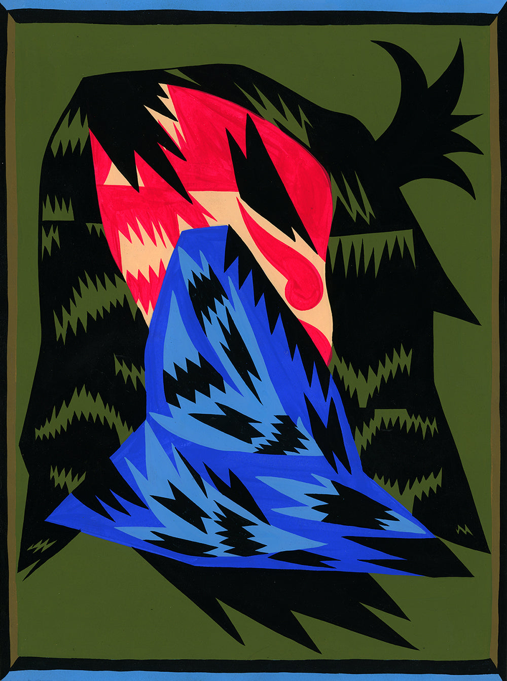 Painting by Eddie Perrote titled "Beneath an Azure Moon" - 2.