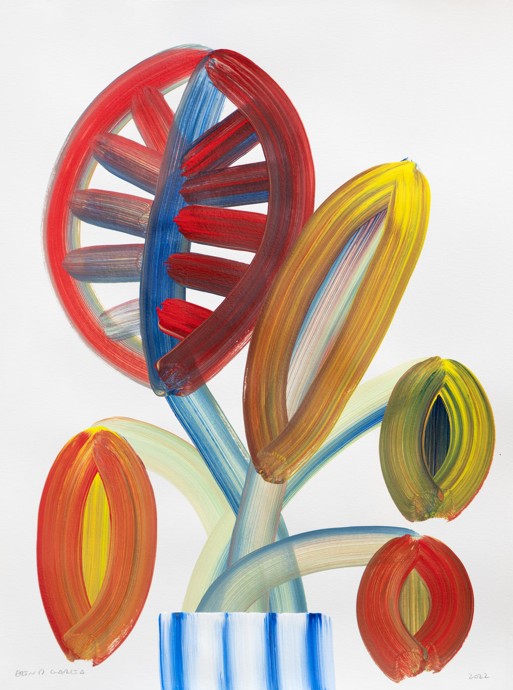 Painting by Erin D. Garcia titled "Wild-Flower #2" - 2.