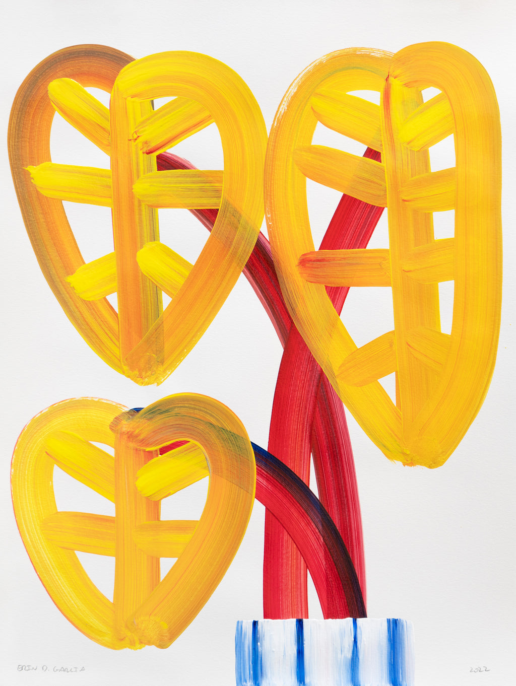 Painting by Erin D. Garcia titled "Wild-Flower #5" - 2.