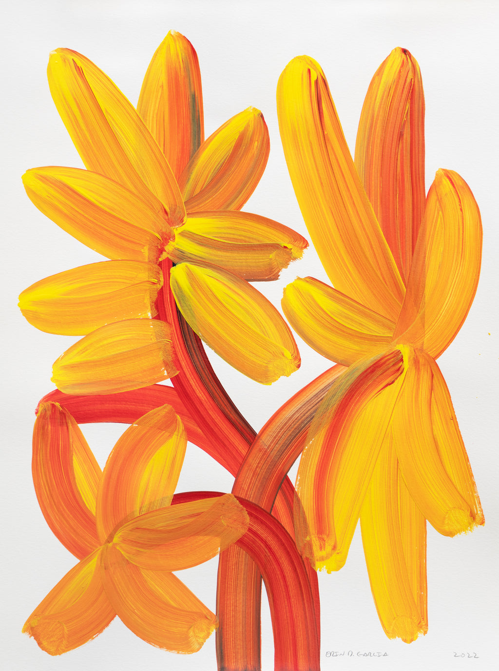 Painting by Erin D. Garcia titled "Wild-Flower #6" - 2.