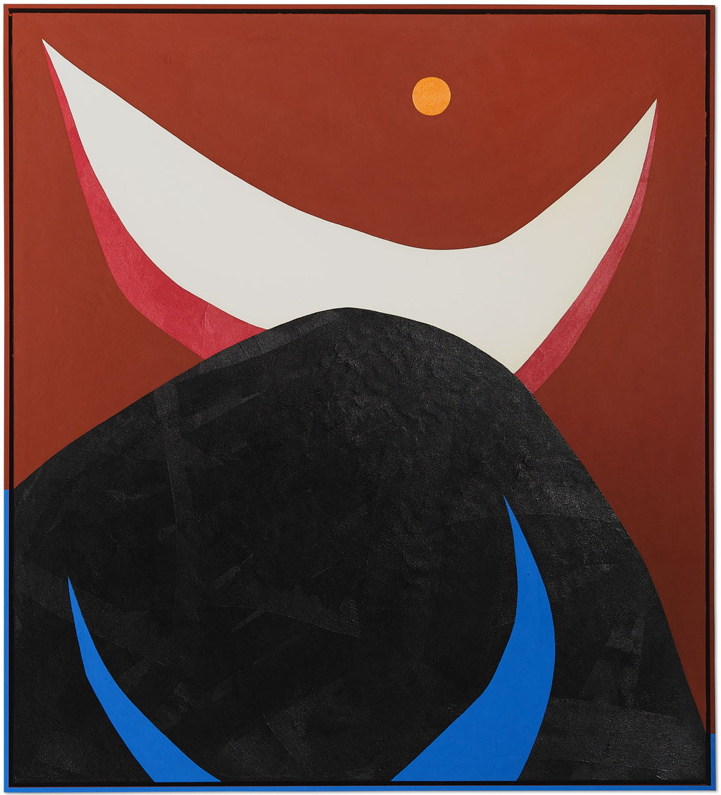 Painting by Evi O. titled "The Bull Eyes the Sun" - 2.