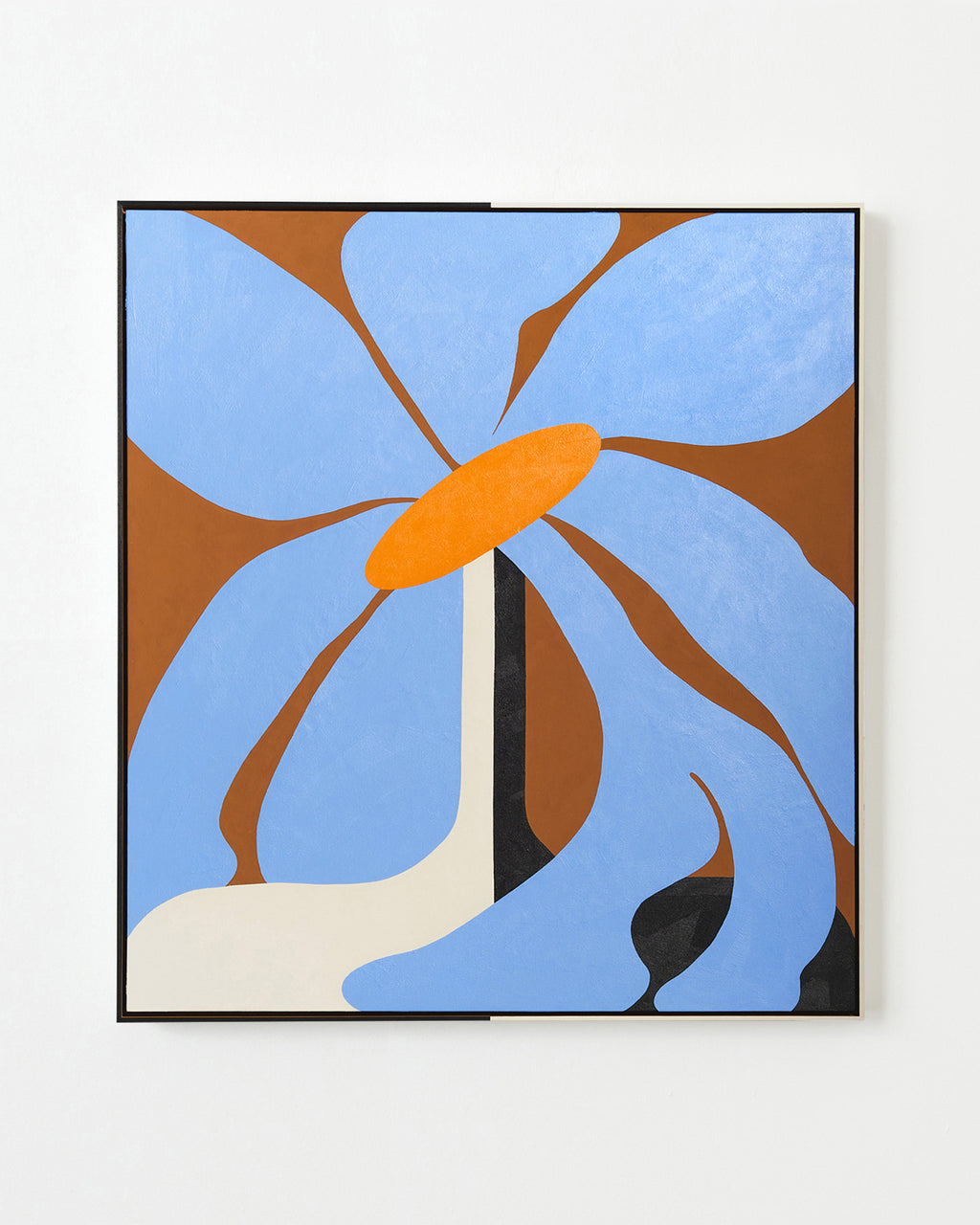 Painting by Evi O. titled "The Coveted Blue Flower in the Desert" - 1.