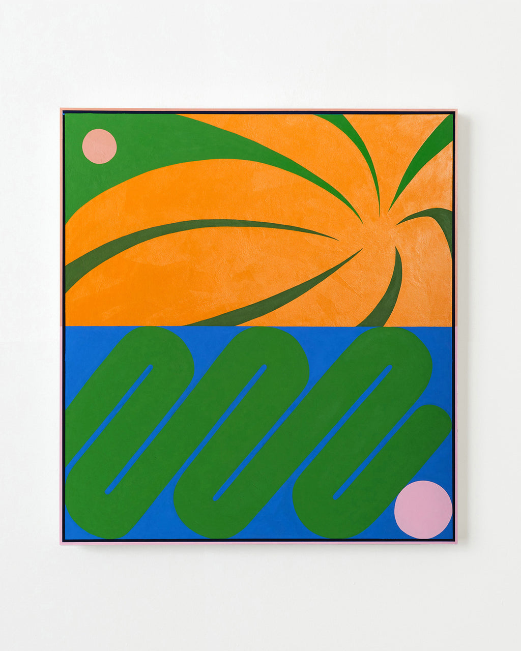 Painting by Evi O. titled "The Snake is on the Hunt for Her Next Flower Species" - 1.