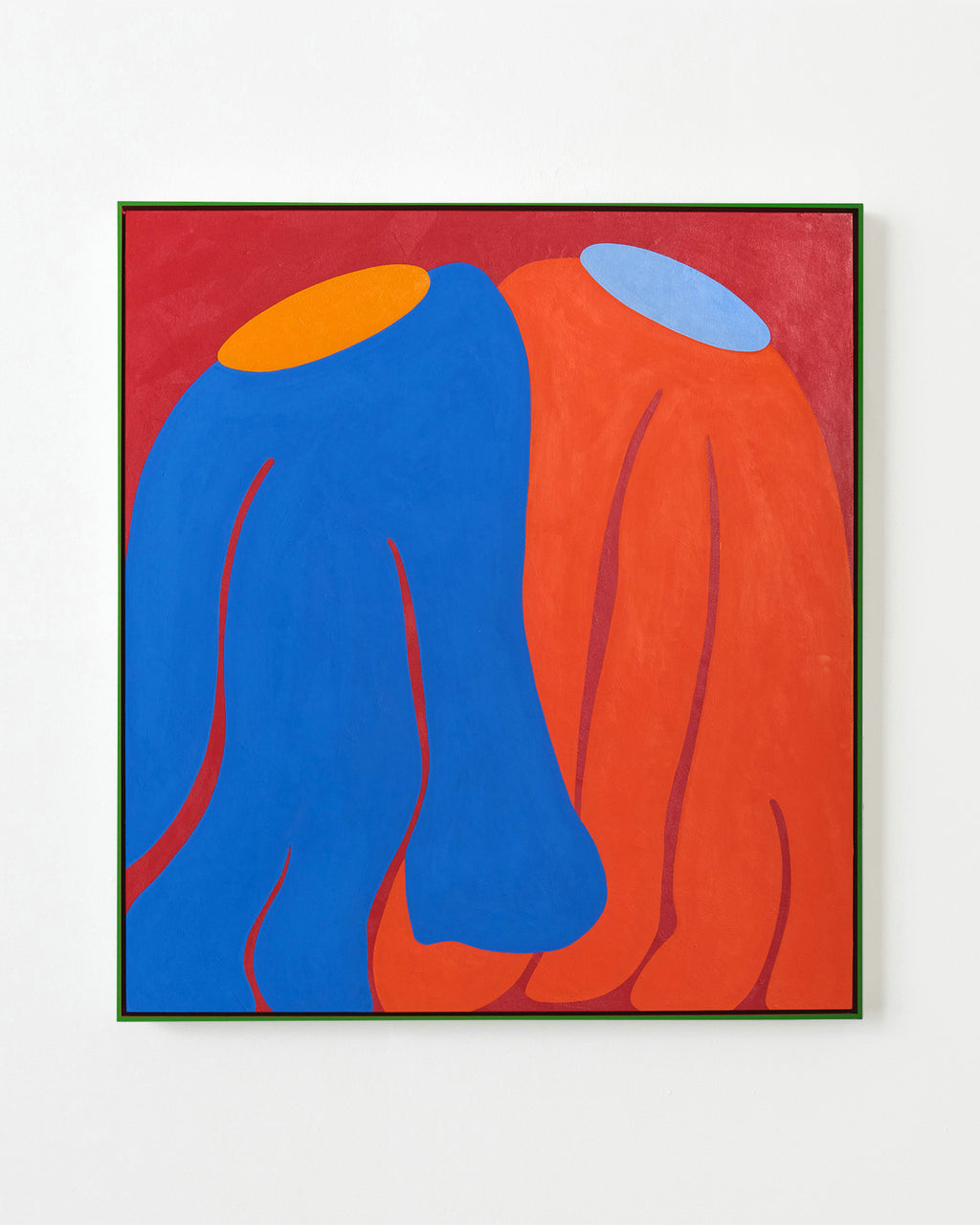Painting by Evi O. titled "Two Frocks Frolicking to a Frivolous Fete" - 1.