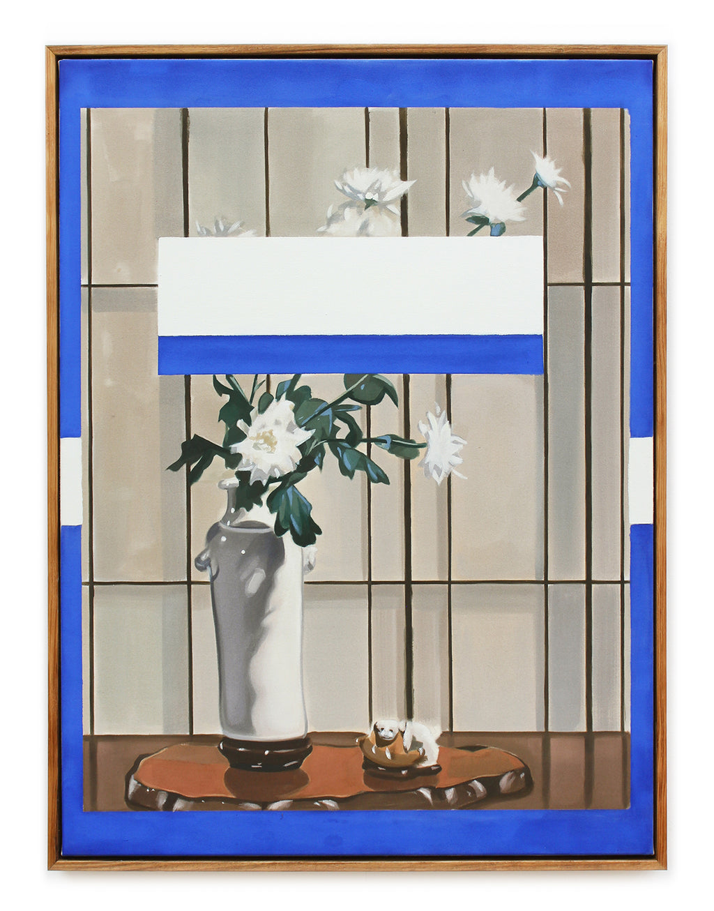 Painting by Bryce Anderson titled "Still Life on Blue Ground" - 2.