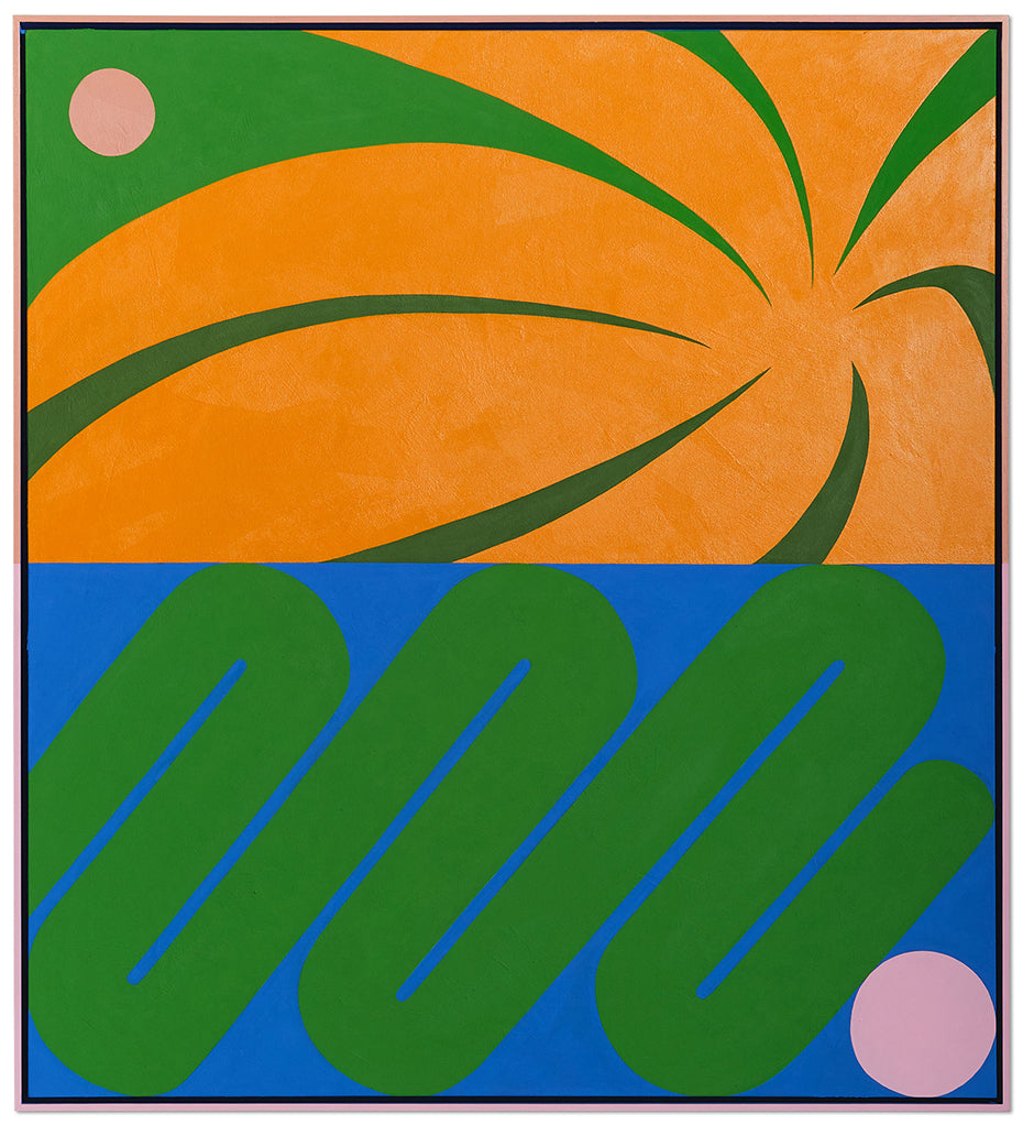 Painting by Evi O. titled "The Snake is on the Hunt for Her Next Flower Species" - 2.