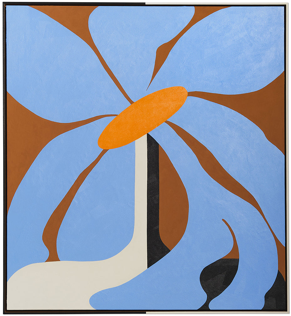 Painting by Evi O. titled "The Coveted Blue Flower in the Desert" - 2.