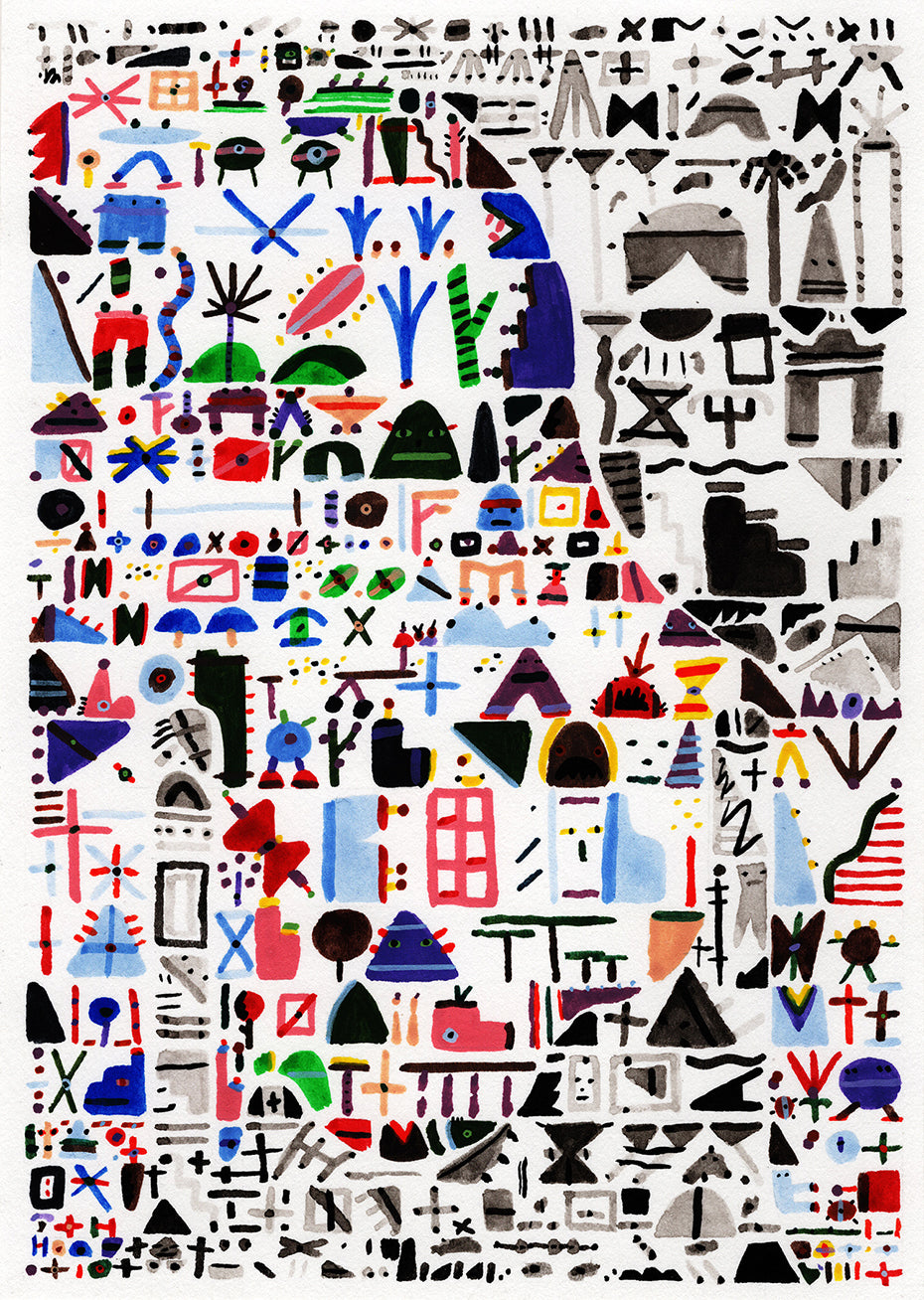 Painting by Kyle Pellet titled "Flea Market Kami" - 2.