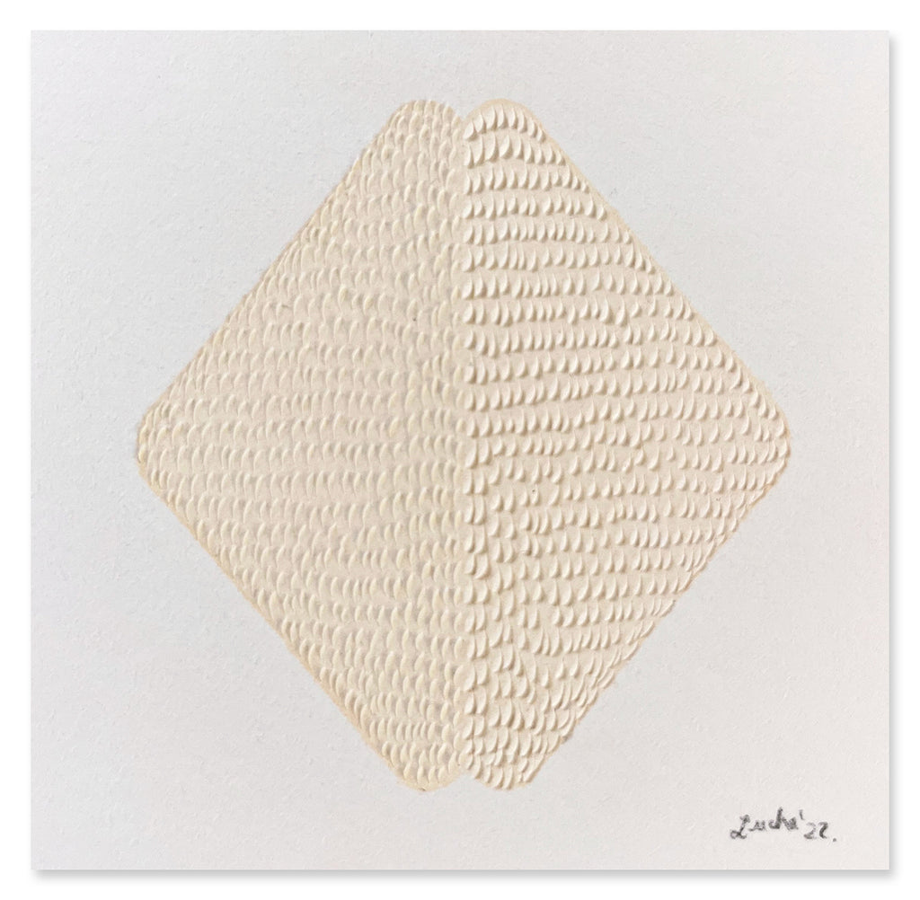 Drawing by Lucha Rodriguez titled "Ojos de papelito IV, Knife Drawing" - 2.