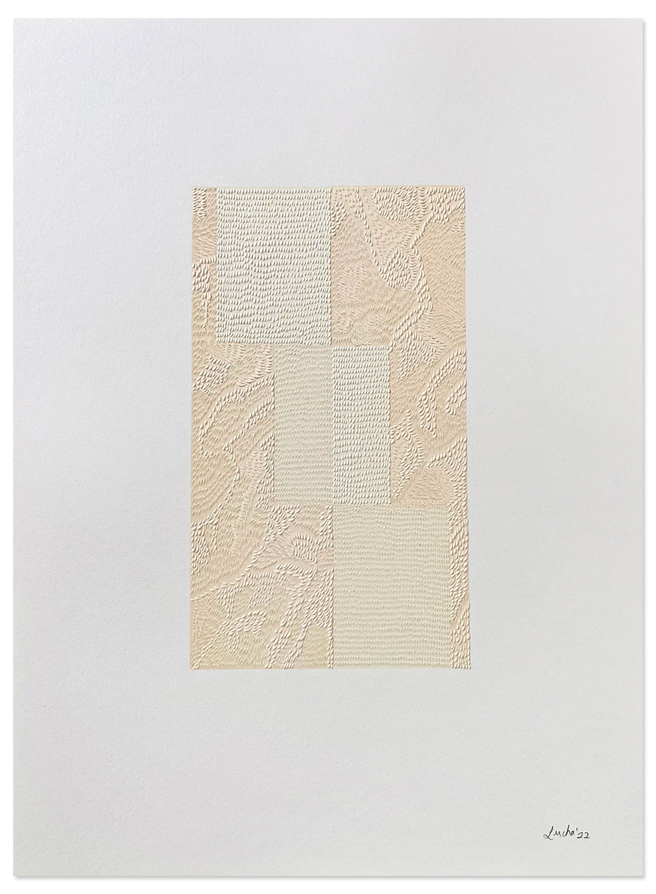 Drawing by Lucha Rodriguez titled "Dientes de Papelón I, Knife Drawing" - 2.