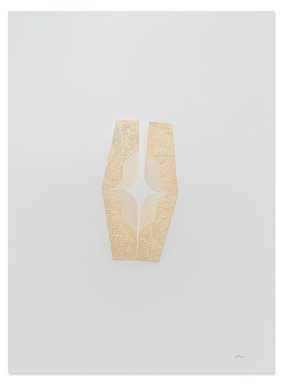 Drawing by Lucha Rodriguez titled "Quiebre Bahareque I, Knife Drawing" - 2.