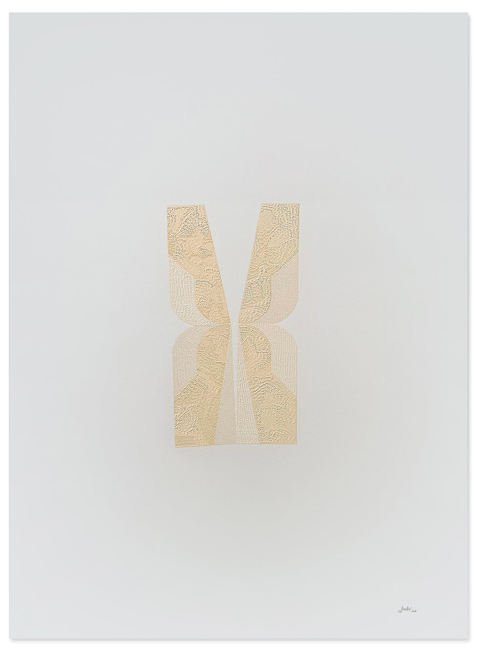 Drawing by Lucha Rodriguez titled "Quiebre Bahareque II, Knife Drawing" - 2.