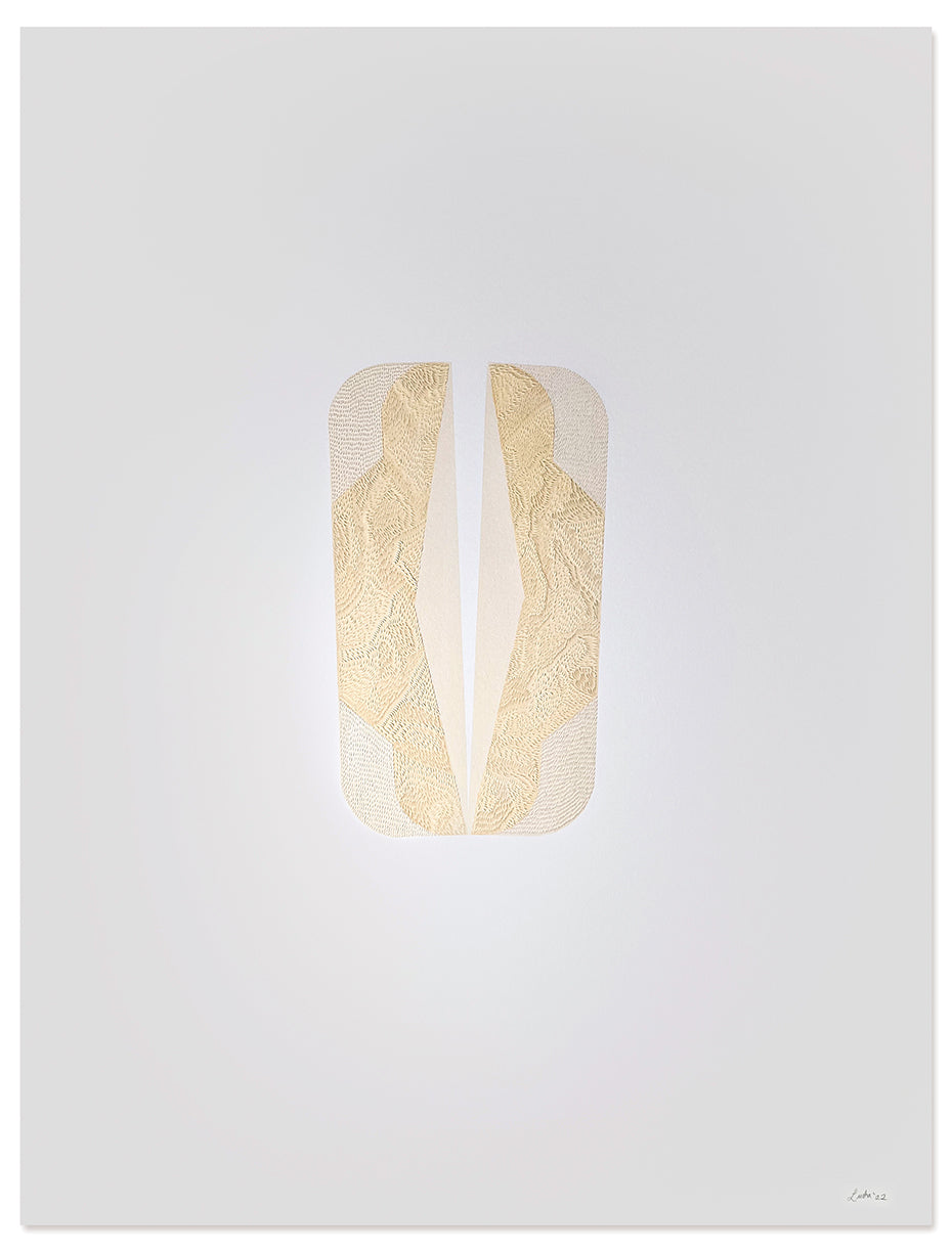 Drawing by Lucha Rodriguez titled "Quiebre Bahareque IV, Knife Drawing" - 2.