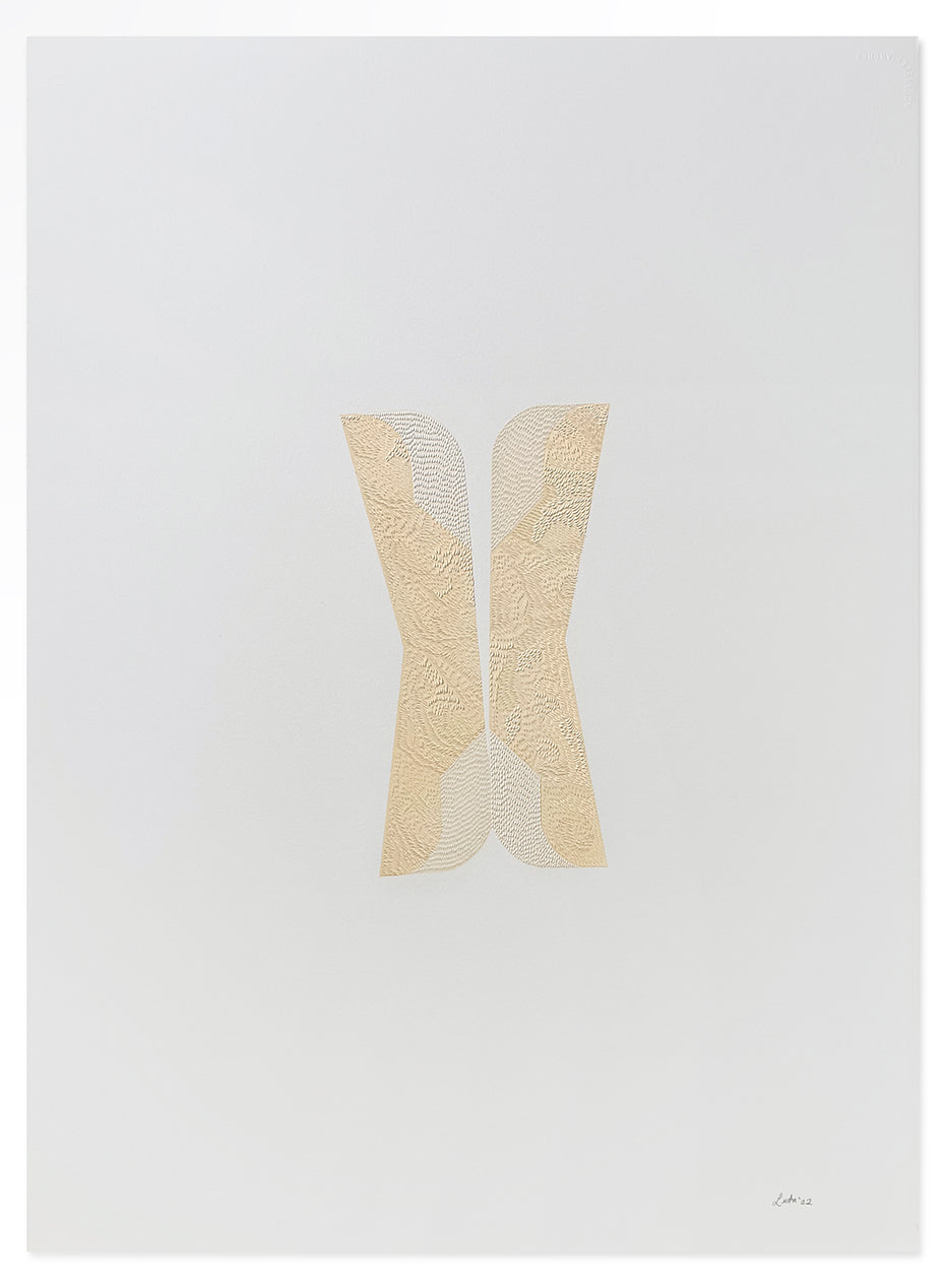 Drawing by Lucha Rodriguez titled "Quiebre Bahareque III, Knife Drawing" - 2.